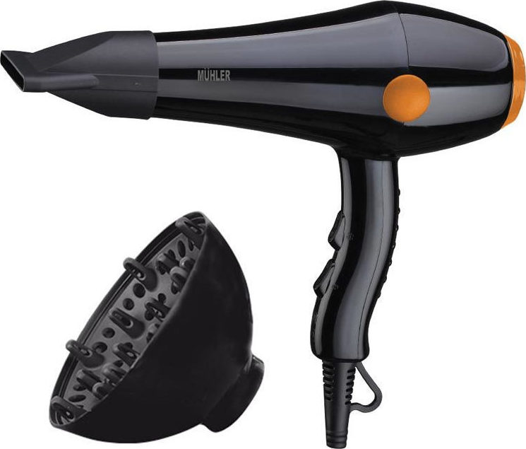 Muhler Πιστολάκι Μαλλιών, MD-1606 Black/Orange, Muhler
